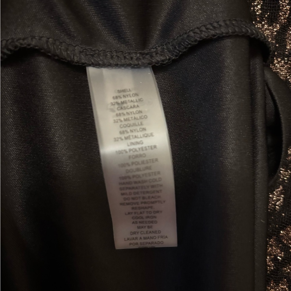 Vince Camuto Black and Gold Ruched Asymmetrical Sheath Dress - Picture 5 of 12